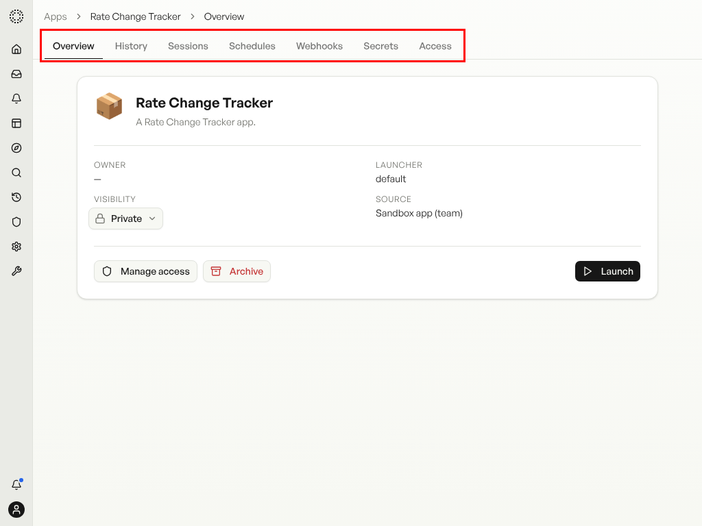 Open the App Dashboard — screenshot