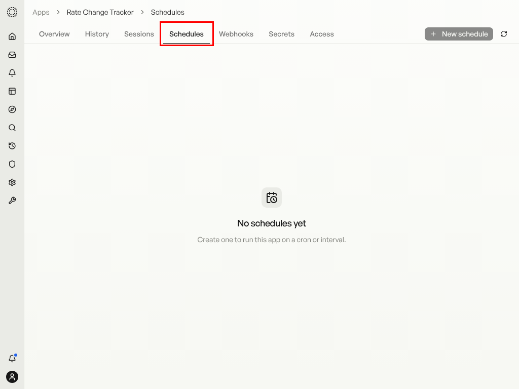 Schedule Recurring Runs — screenshot